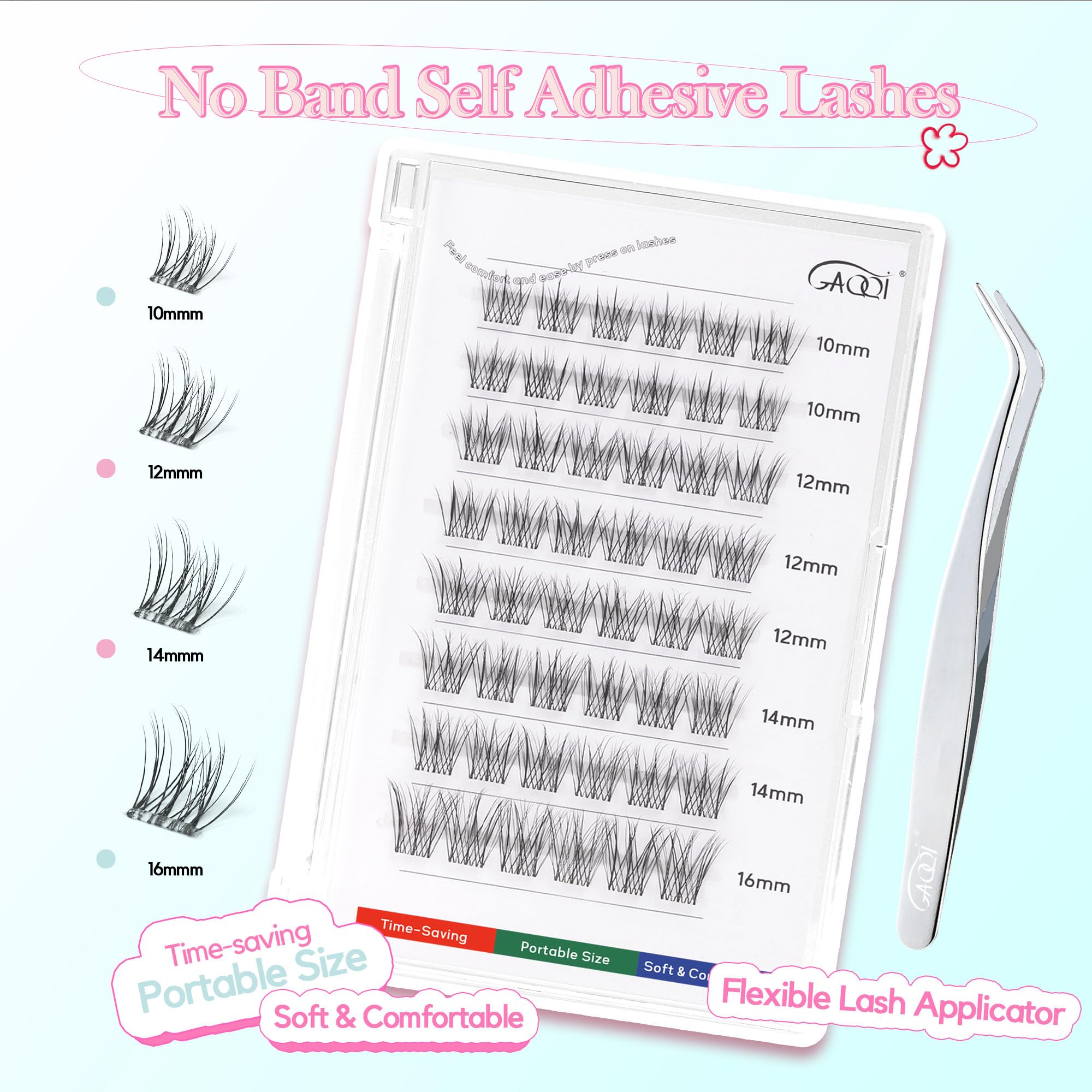 GAQQI waterproof adhesive lash clusters hold longer for events