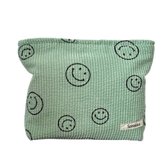 Gardsell corduroy cosmetic bag front view ideal for travel and daily touch-ups.