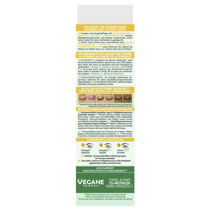 Garnier banana powder ingredient visual highlights natural brightening components