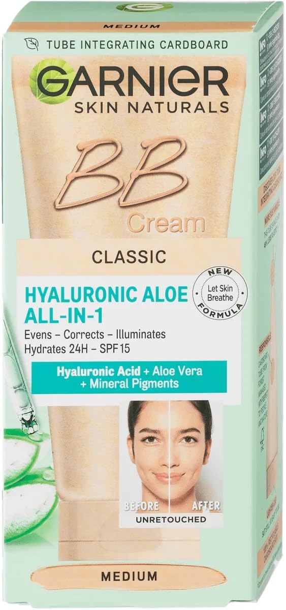 Garnier BB Cream tube close-up highlighting SPF15 protection for daily hydration.