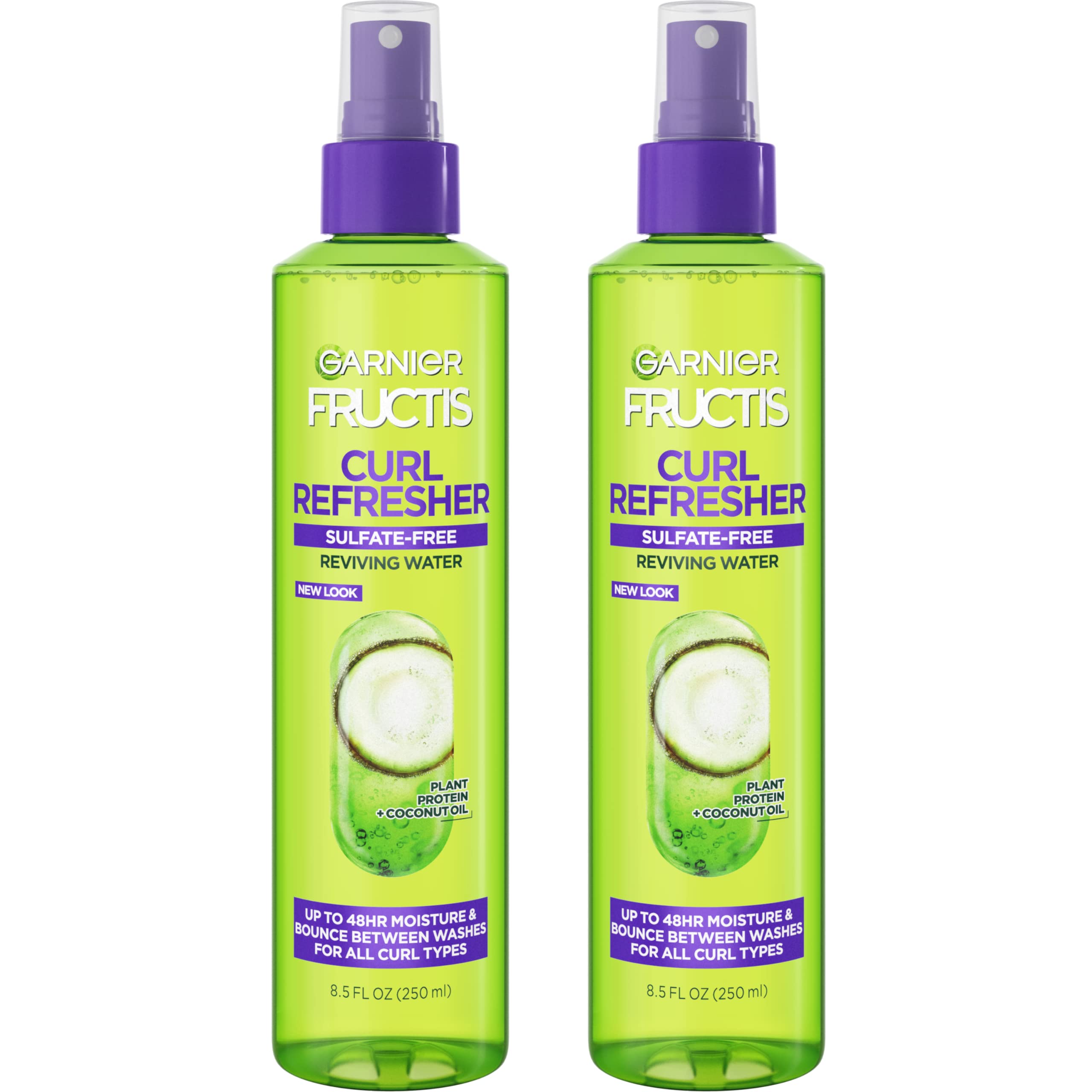 Garnier Fructis Curl Refresher bottle front view delivering 48-hour moisture
