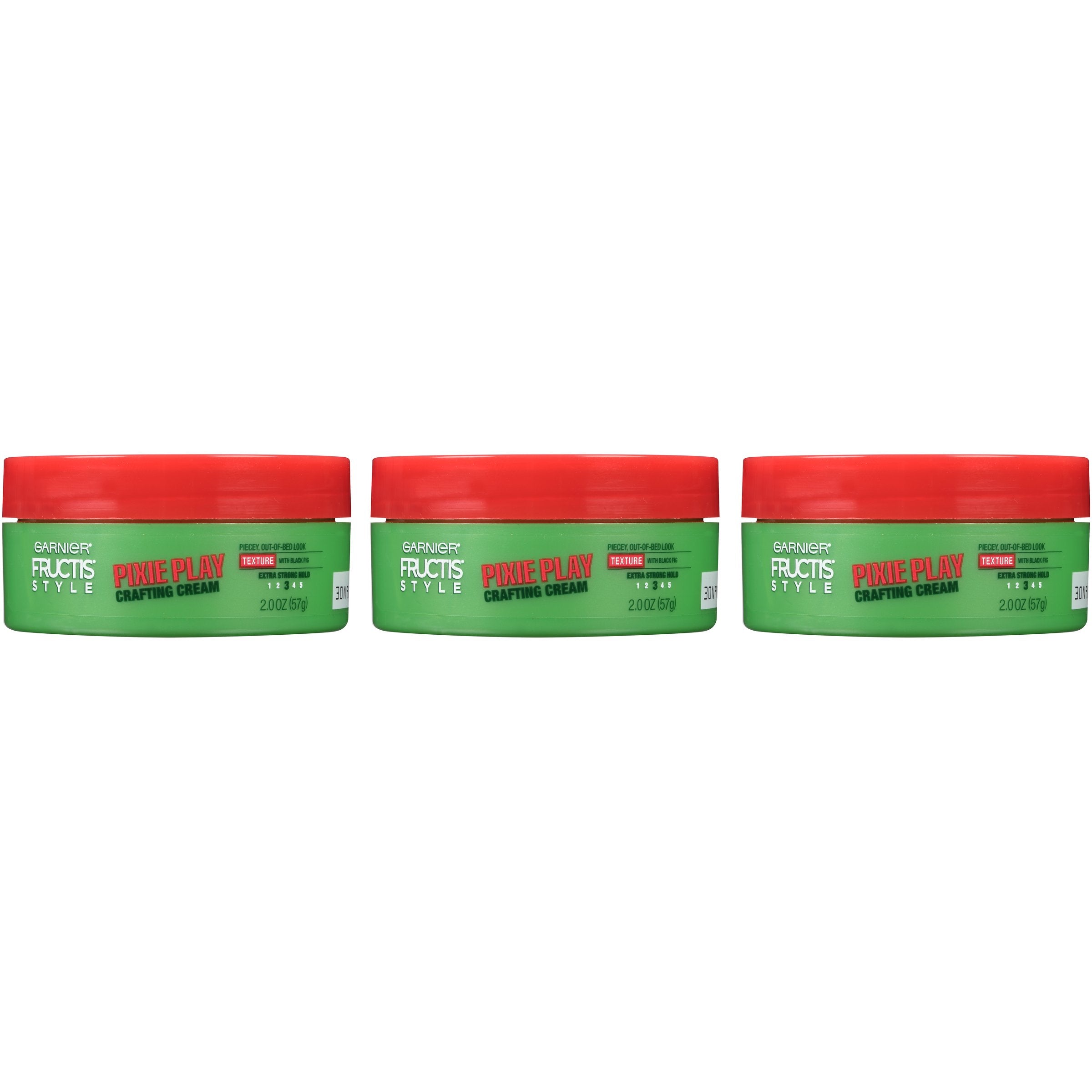 Garnier Fructis Pixie Play Crafting Cream packaging highlights portable texture tool.