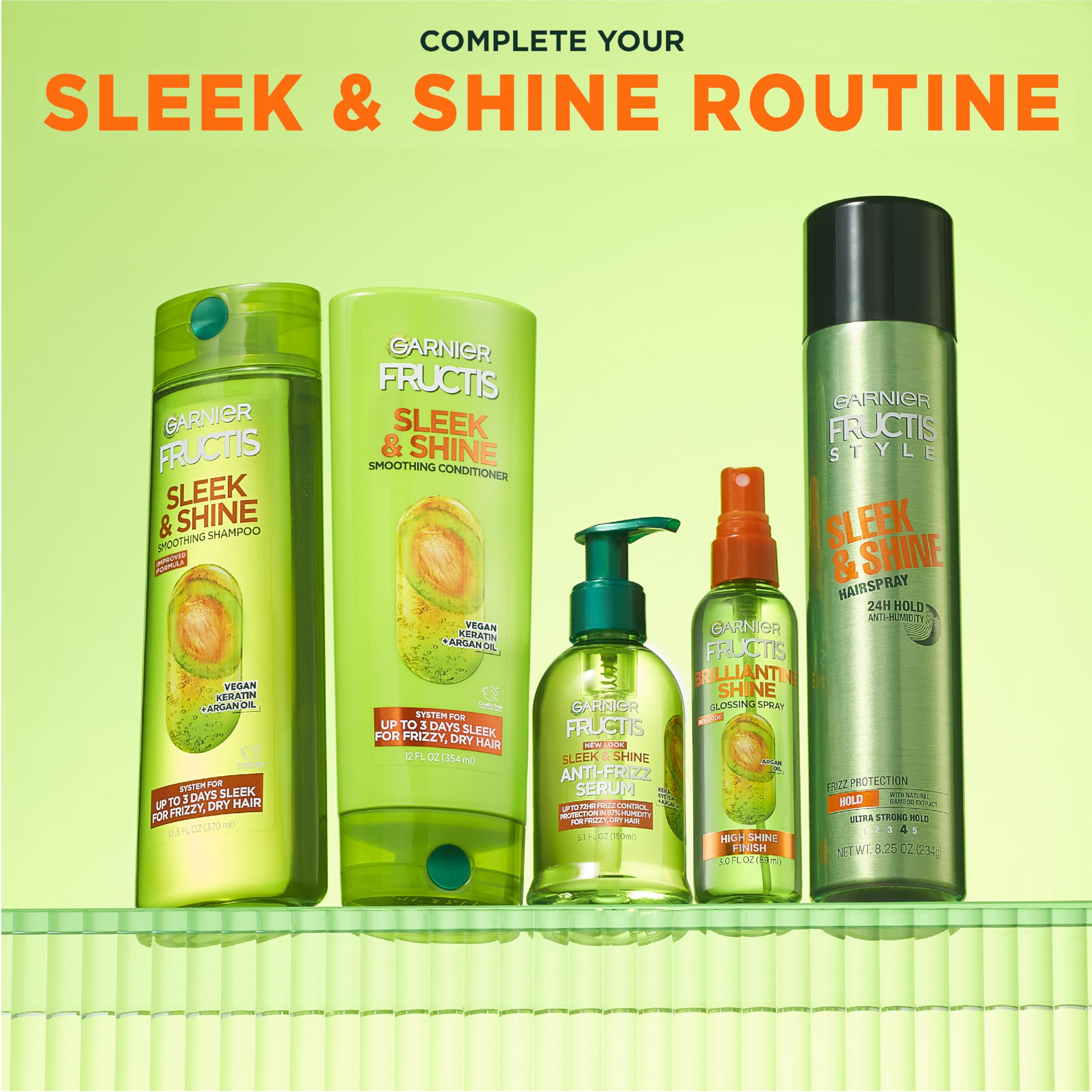 Garnier Fructis Style Sleek Shine bamboo extract closeup emphasizes natural nourishment