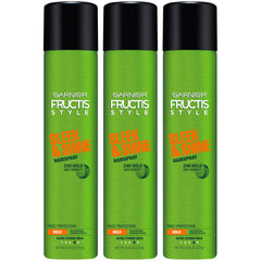 Garnier Fructis Style Sleek Shine bottle shows ultra-strong hold and anti-humidity protection