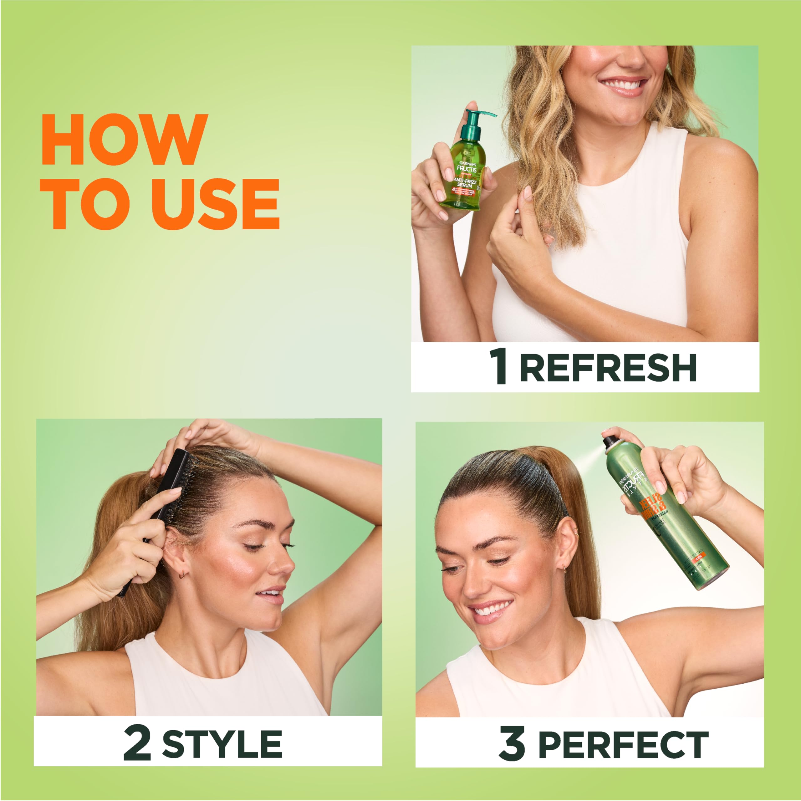 Garnier Fructis Style Sleek Shine fragrance sparkle highlights a light fruity scent