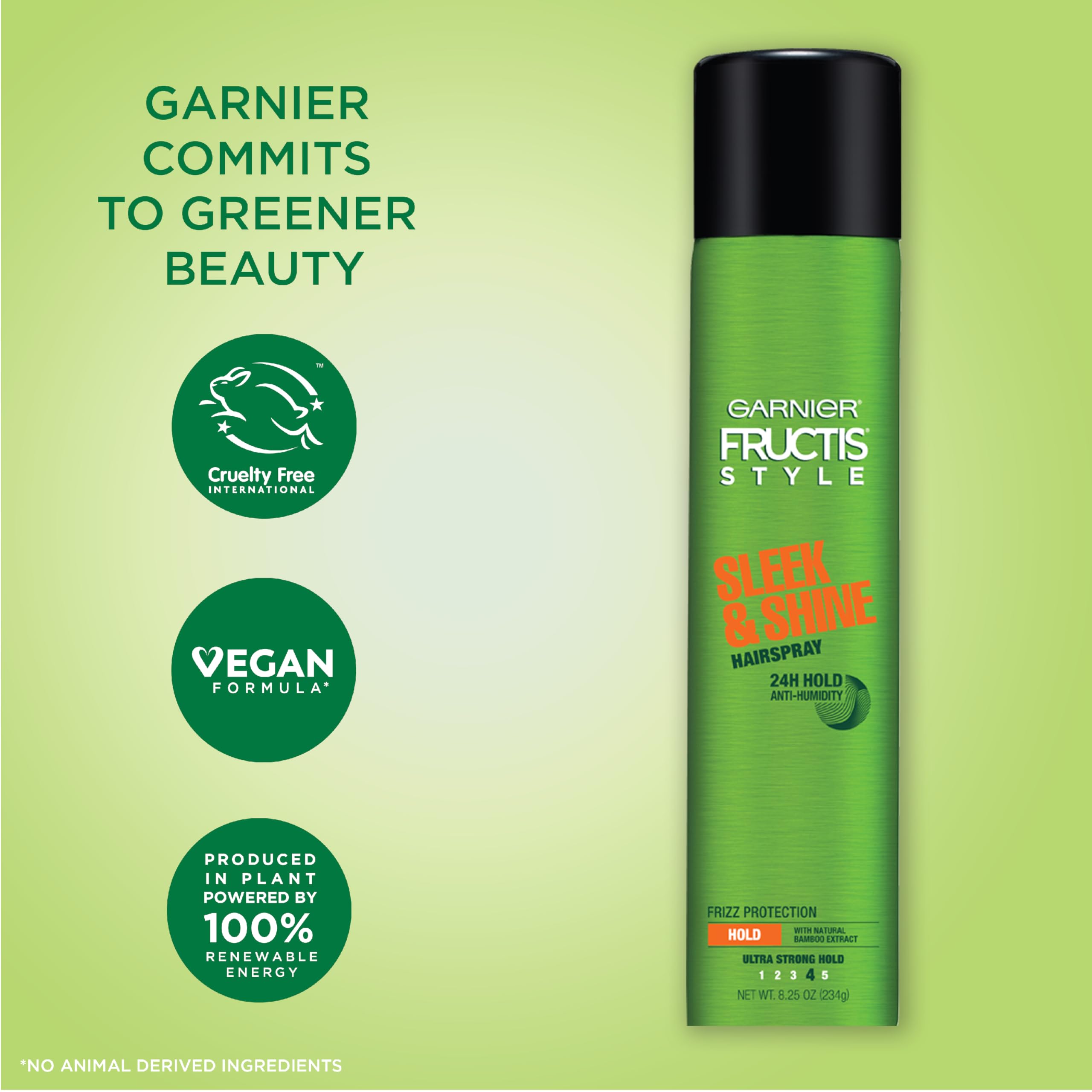 Garnier Fructis Style Sleek Shine salon finish visuals convey a sleek look
