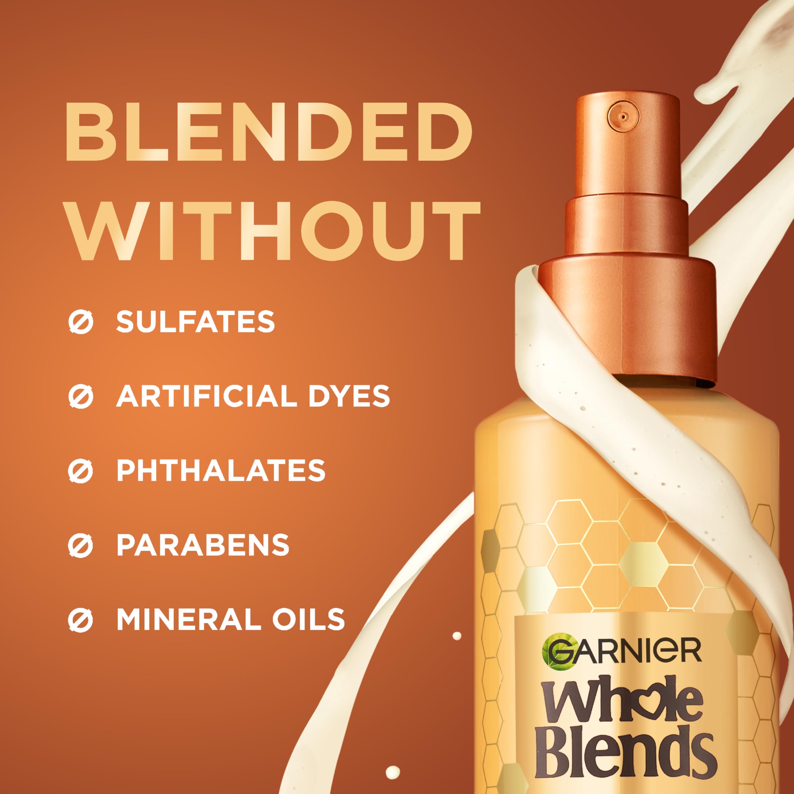 Garnier Honey Milk bottle supports easy blow-drying with reduced frizz.