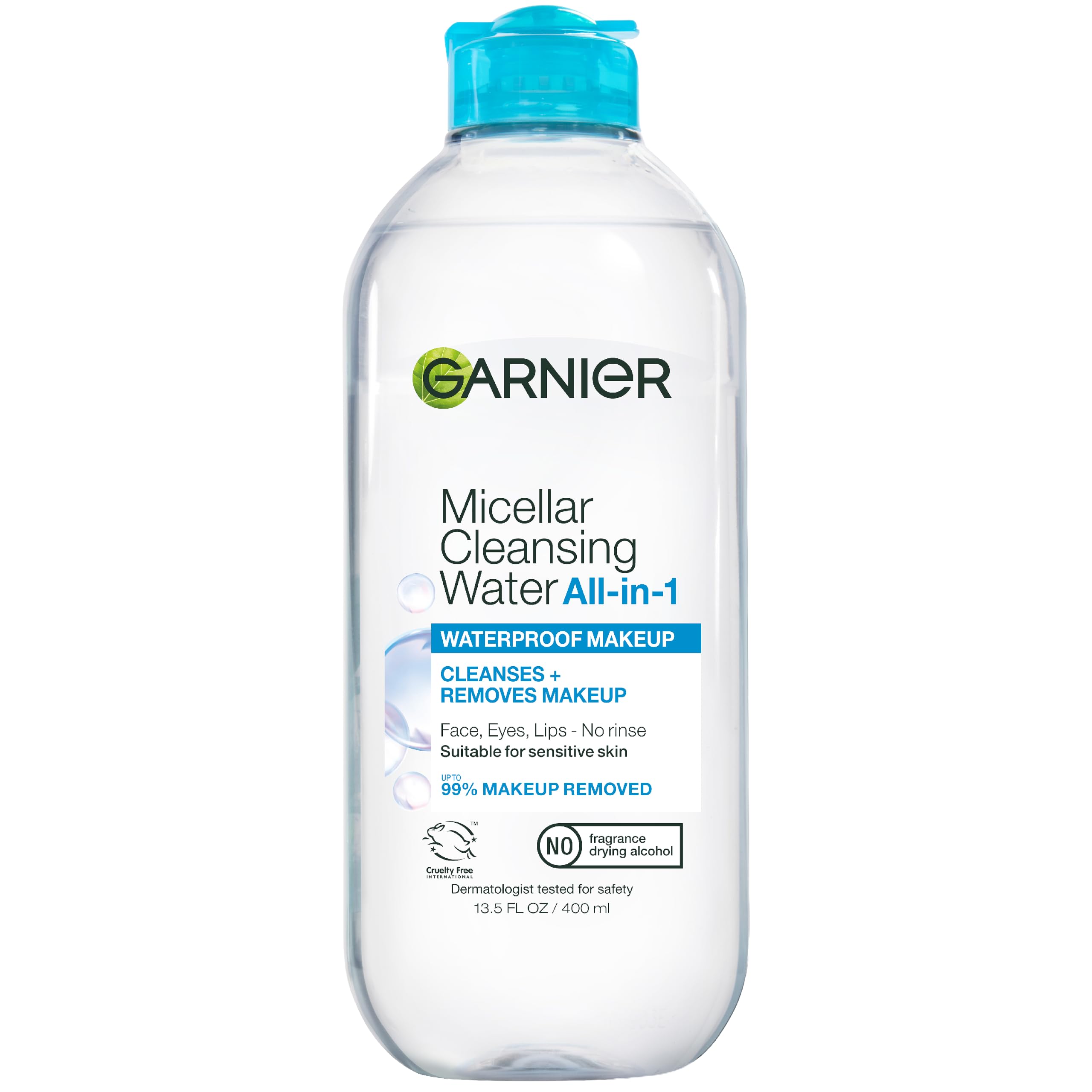 Garnier bottle front packaging showing product benefits and size