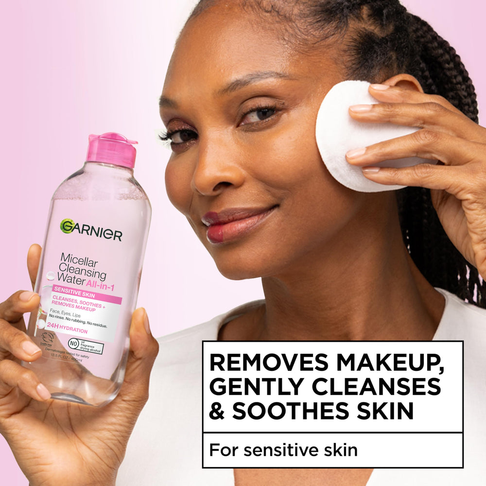 Garnier close-up of clear liquid texture showing gentle formula