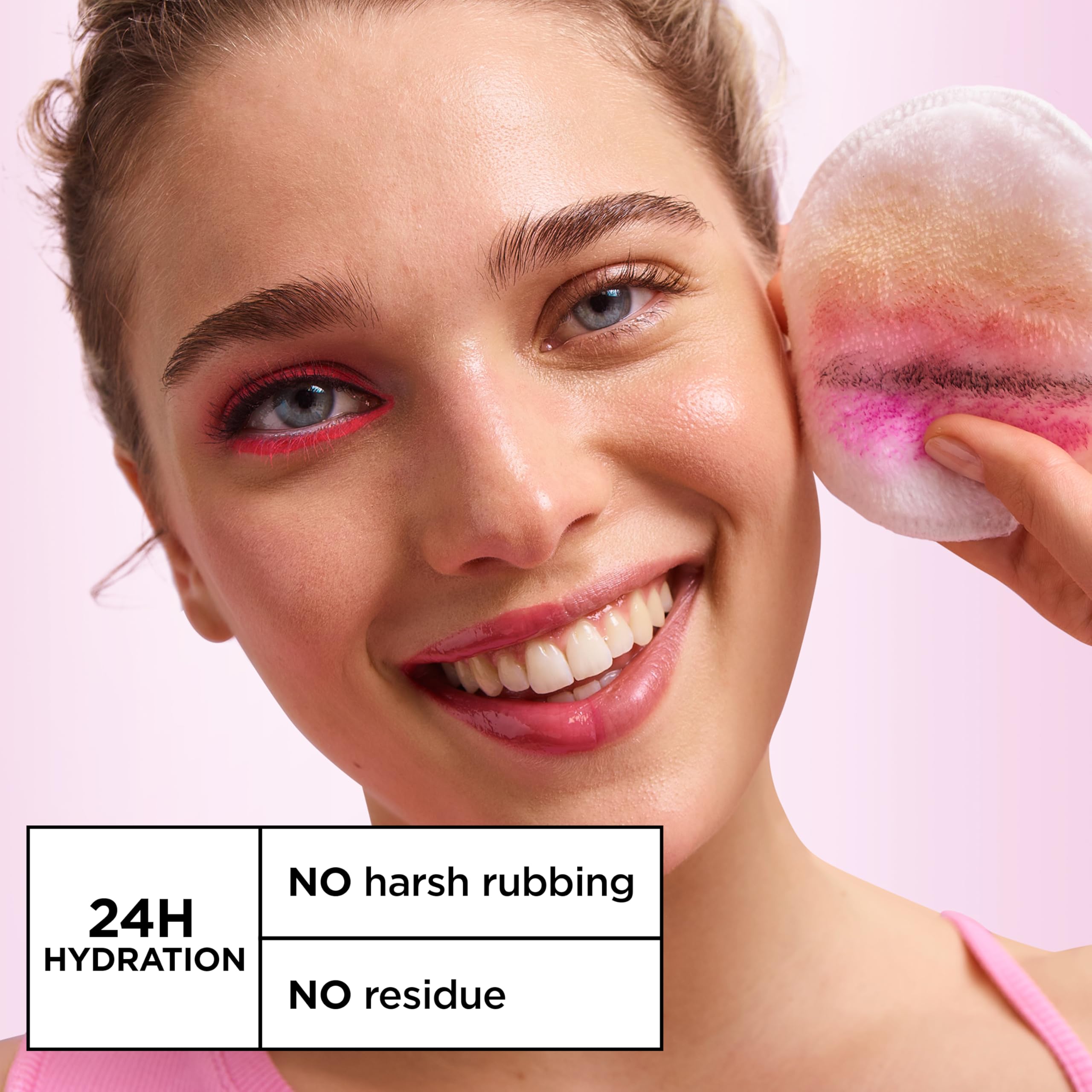 Garnier cotton pad soaked with micellar water removing makeup easily