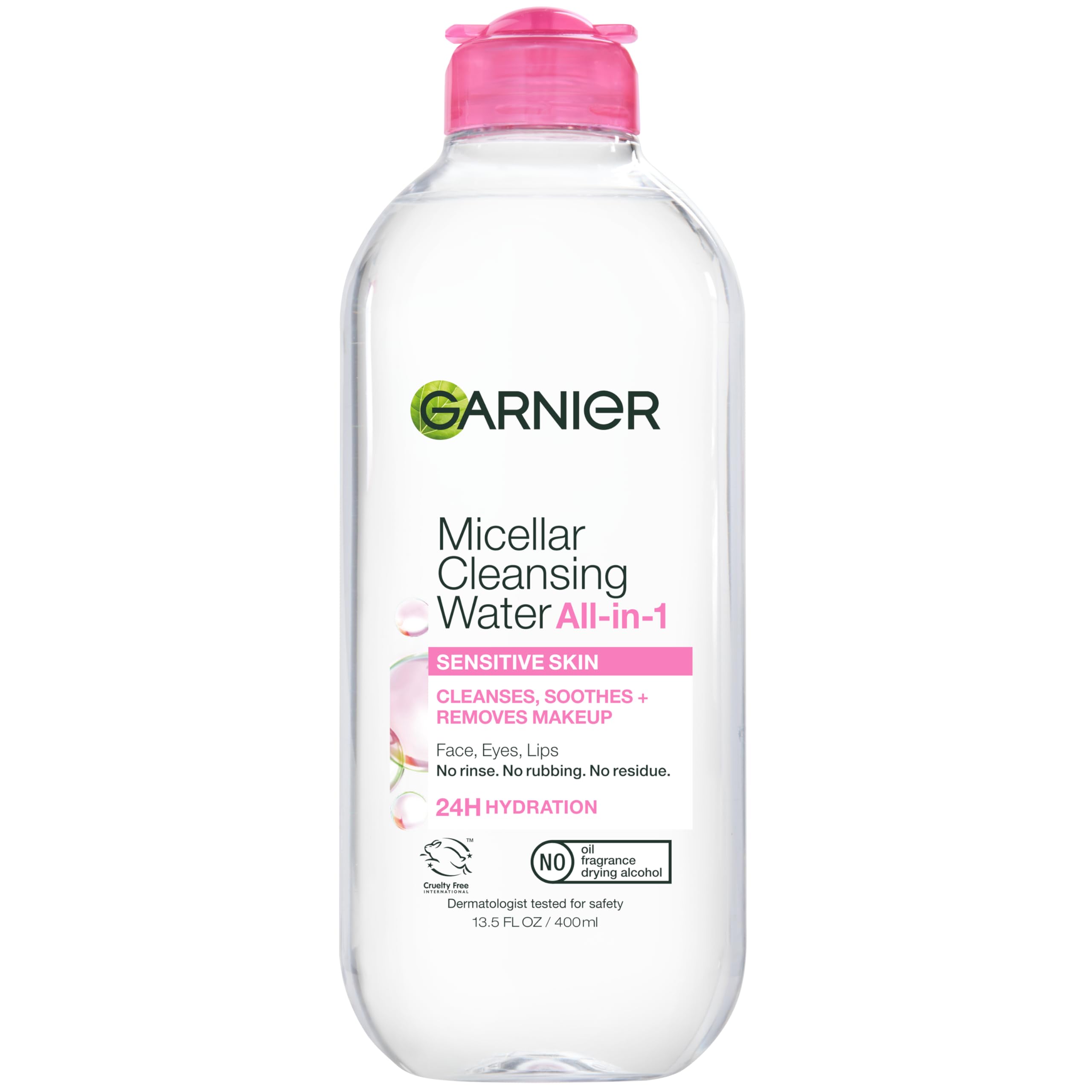 Garnier bottle front packaging showing label and size benefits
