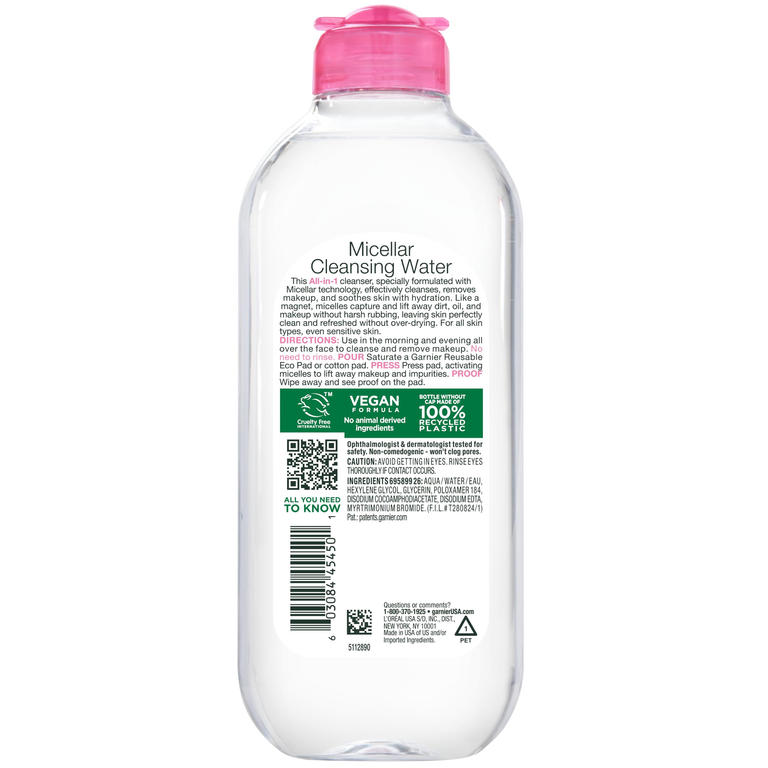 Garnier bottle with open cap and controlled dispense for easy use
