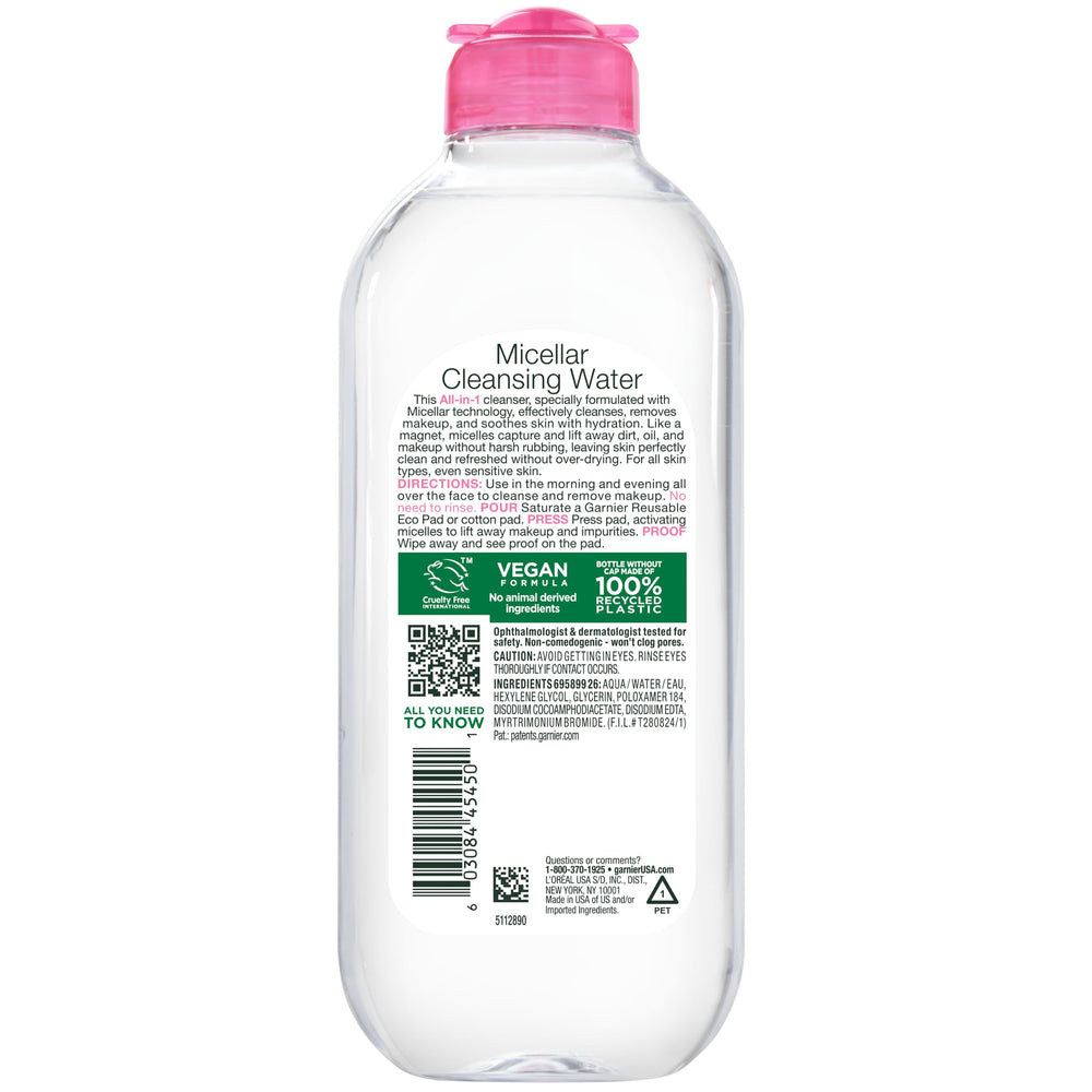 Garnier bottle with open cap and controlled dispense for easy use