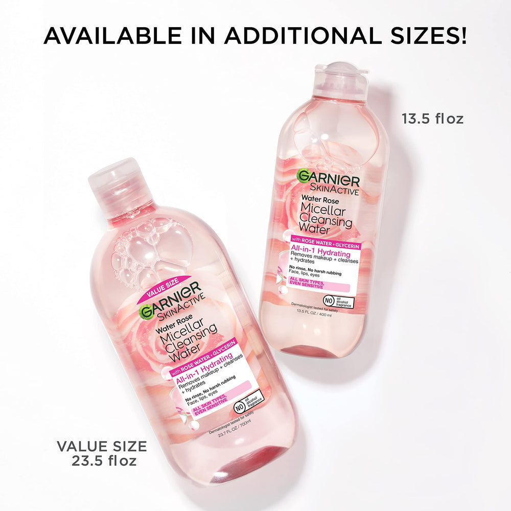 Garnier Micellar Water Rose results show refreshed, breathable skin after use.