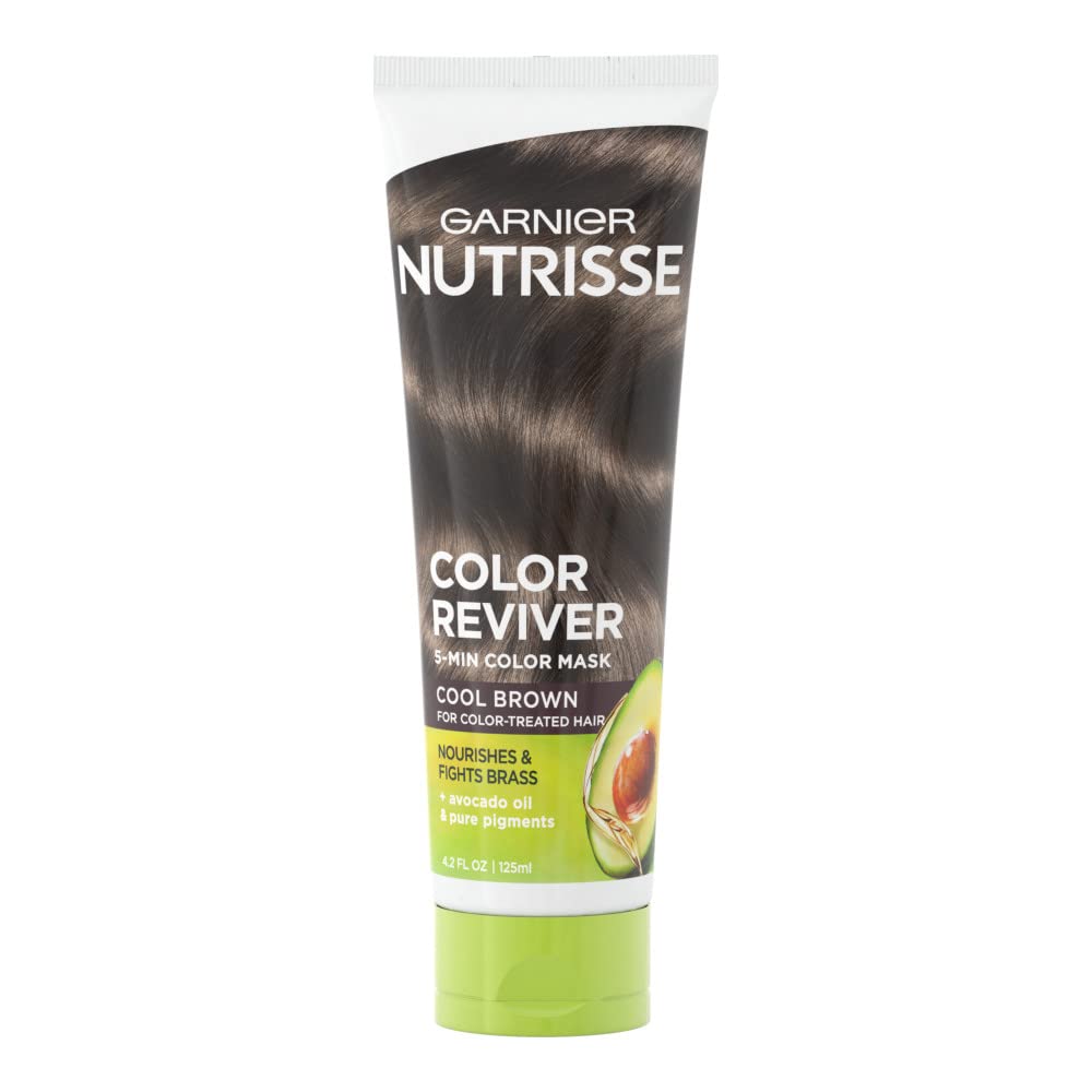 Garnier Nutrisse Cream Reviver para cabello teñido en marrón frío, brillo y nutrición.