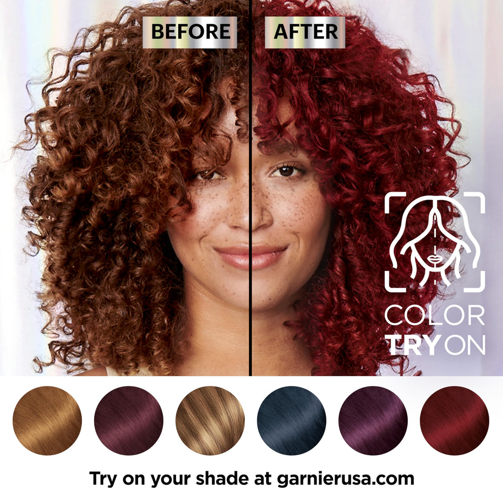 Garnier Nutrisse cruelty-free vegan shade banner showcases ethical color options.