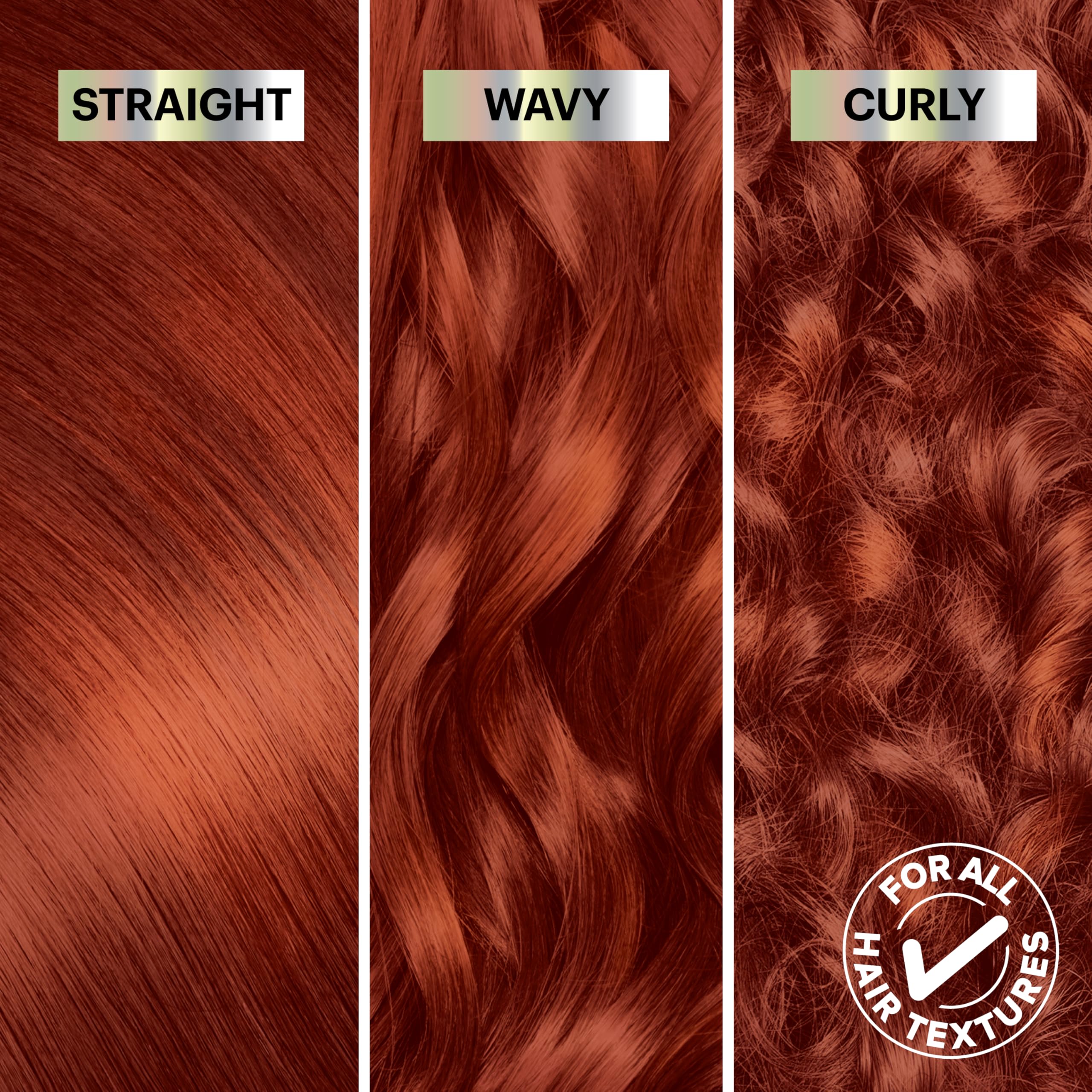 Garnier Nutrisse dark-hair application scene for rich, long-lasting copper red tones.