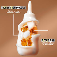Garnier Nutrisse grapeseed oil ampoule nourishes hair during color application.