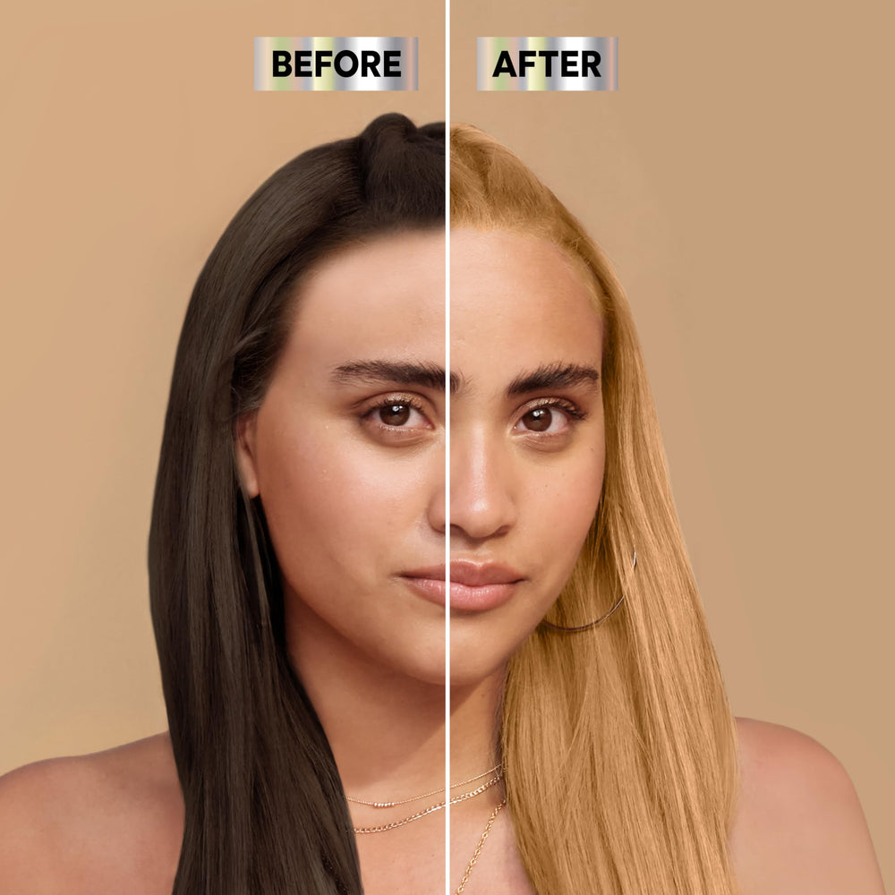 Garnier Nutrisse LC3 yields natural-toned blonde on medium brown bases.