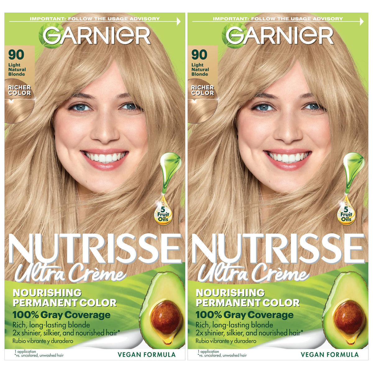 Garnier Nutrisse Nourishing Creme packaging shows the nourishing formula for color and care.