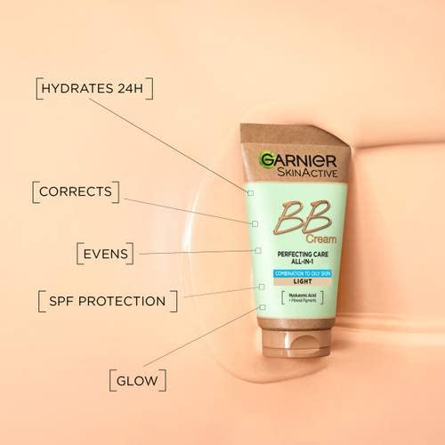 Garnier Skin Naturals BB Light swirl shows hydration and natural tint on skin.