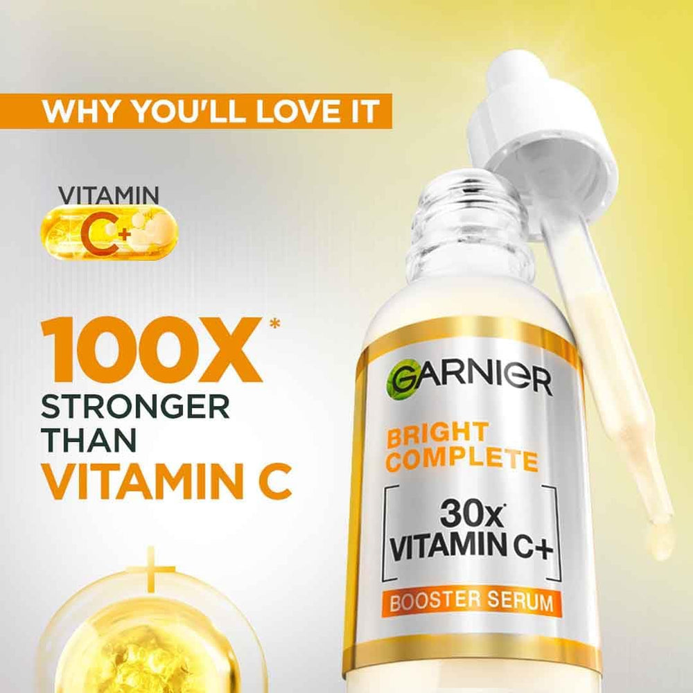 Garnier Skin Naturals Glow Serum texture close-up shows a lightweight, fast-absorbing finish.
