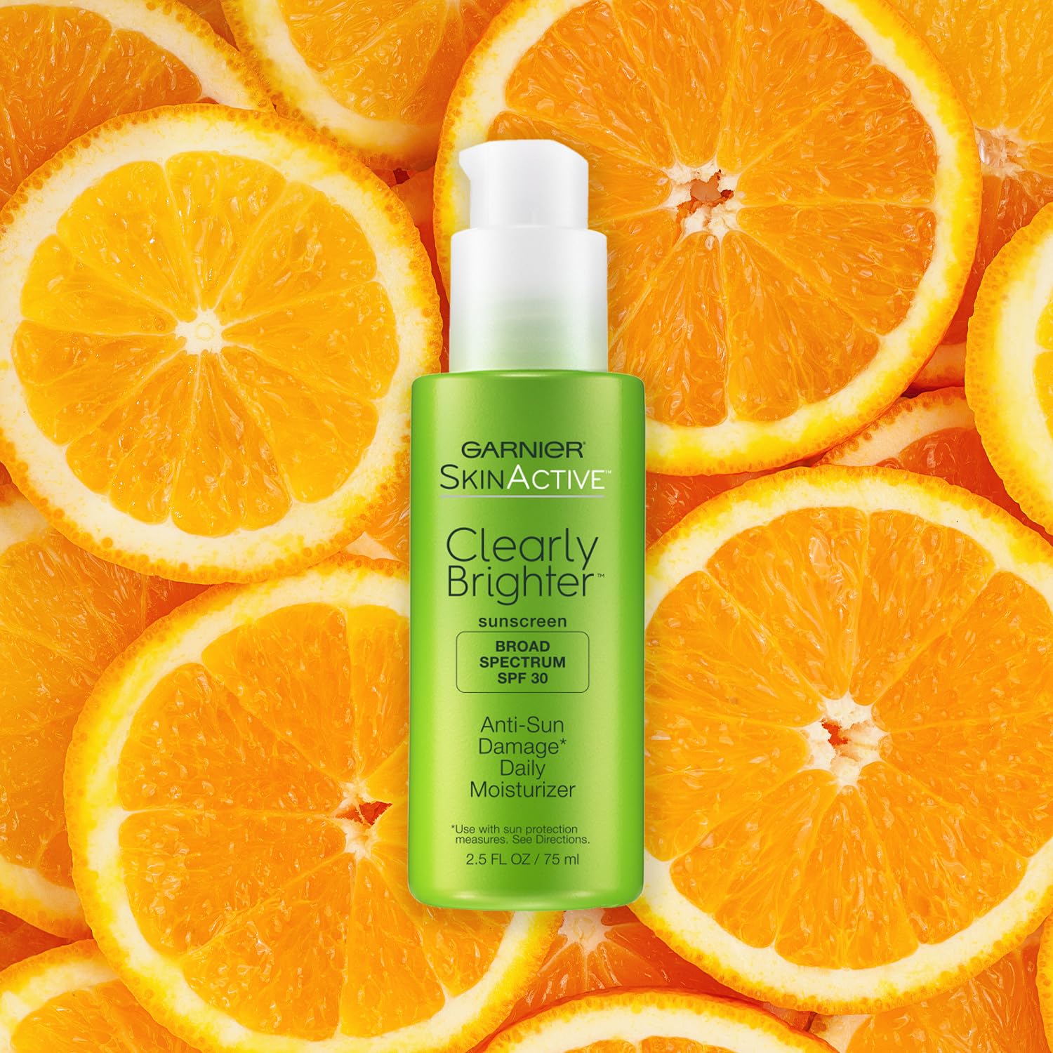 Garnier SkinActive Clearly Brighter SPF 30 texture swatch reveals non-greasy finish