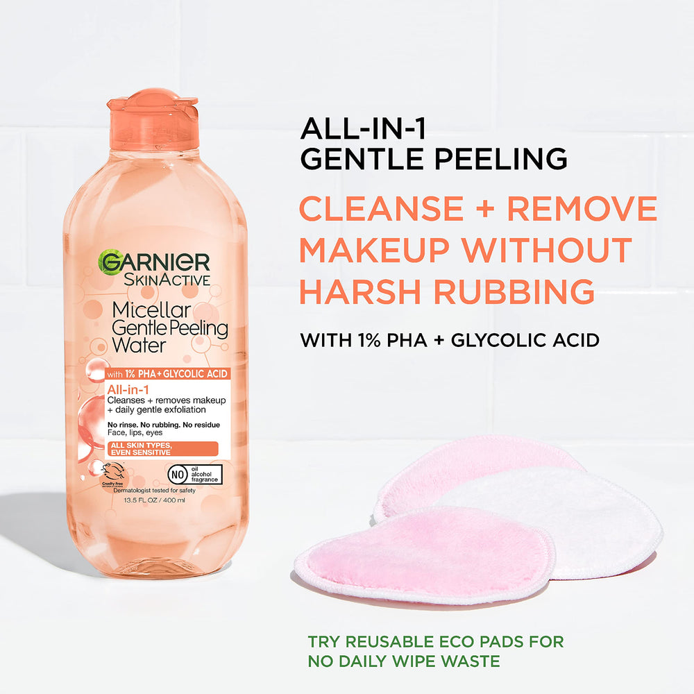 Garnier SkinActive label highlights 1% PHA and glycolic acid benefits