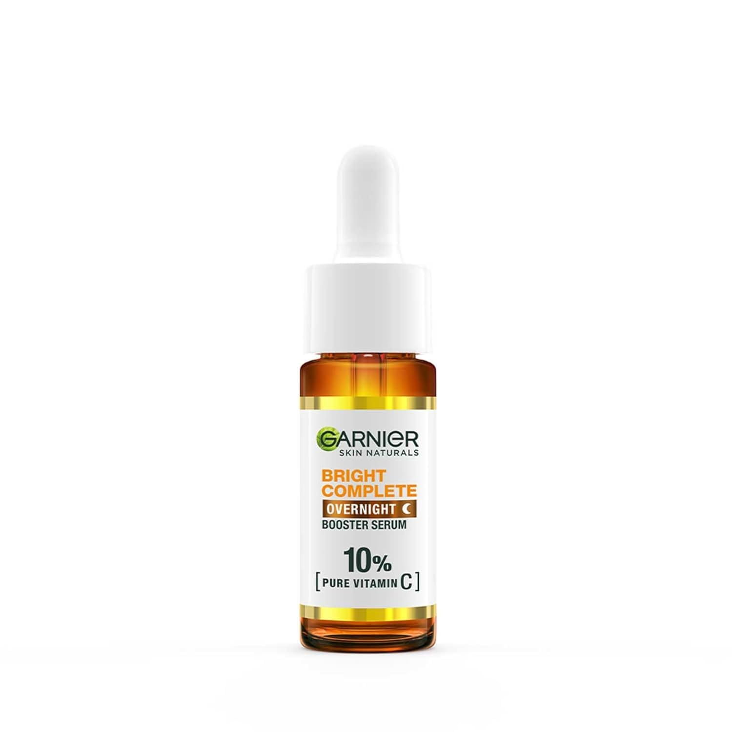Visual of Vitamin C and Hyaluronic Acid ingredients from Garnier for brightening and hydration.