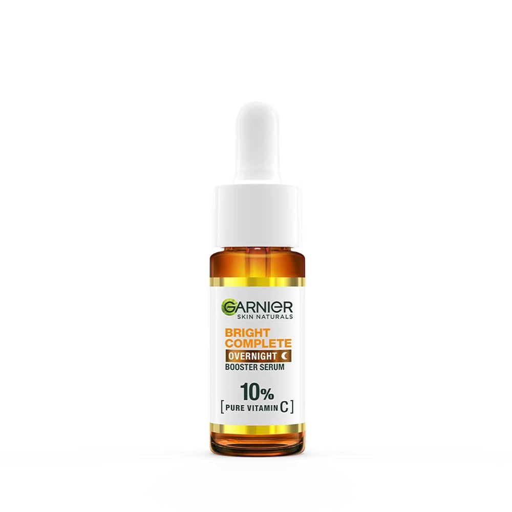 Visual of Vitamin C and Hyaluronic Acid ingredients from Garnier for brightening and hydration.