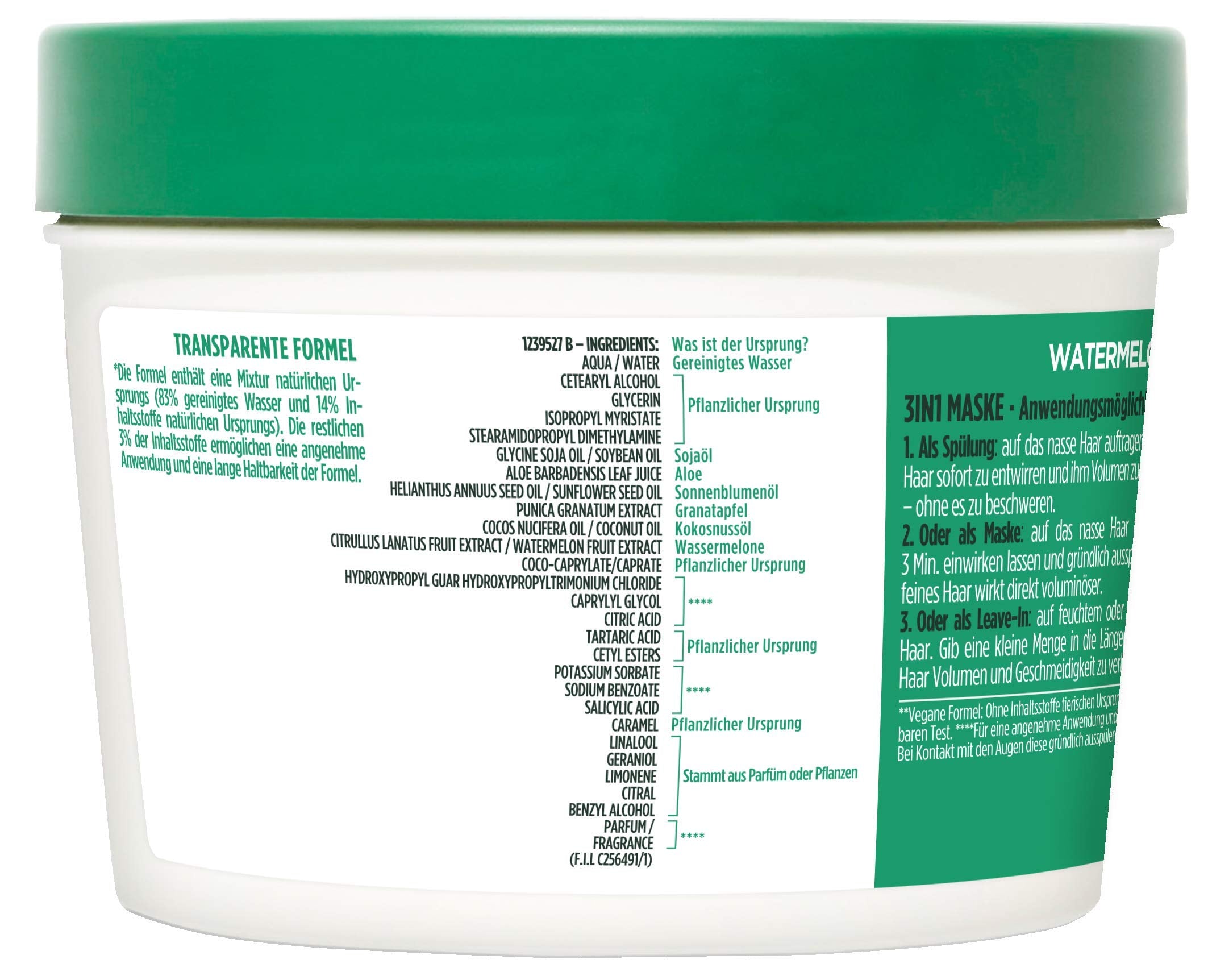 Garnier Watermelon Hairfood 3-in-1 mask application demo shows detangling benefits