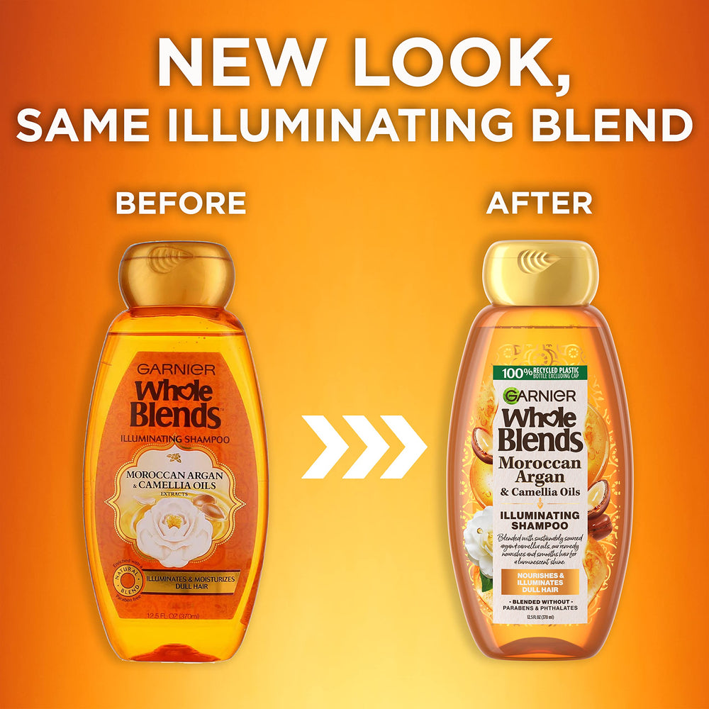 Garnier Whole Blends conditioner texture being applied for silky-soft hair result.
