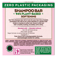 Garnier Whole Blends Softening Shampoo Bar Oat Delicacy wet hair ready for cleansing.