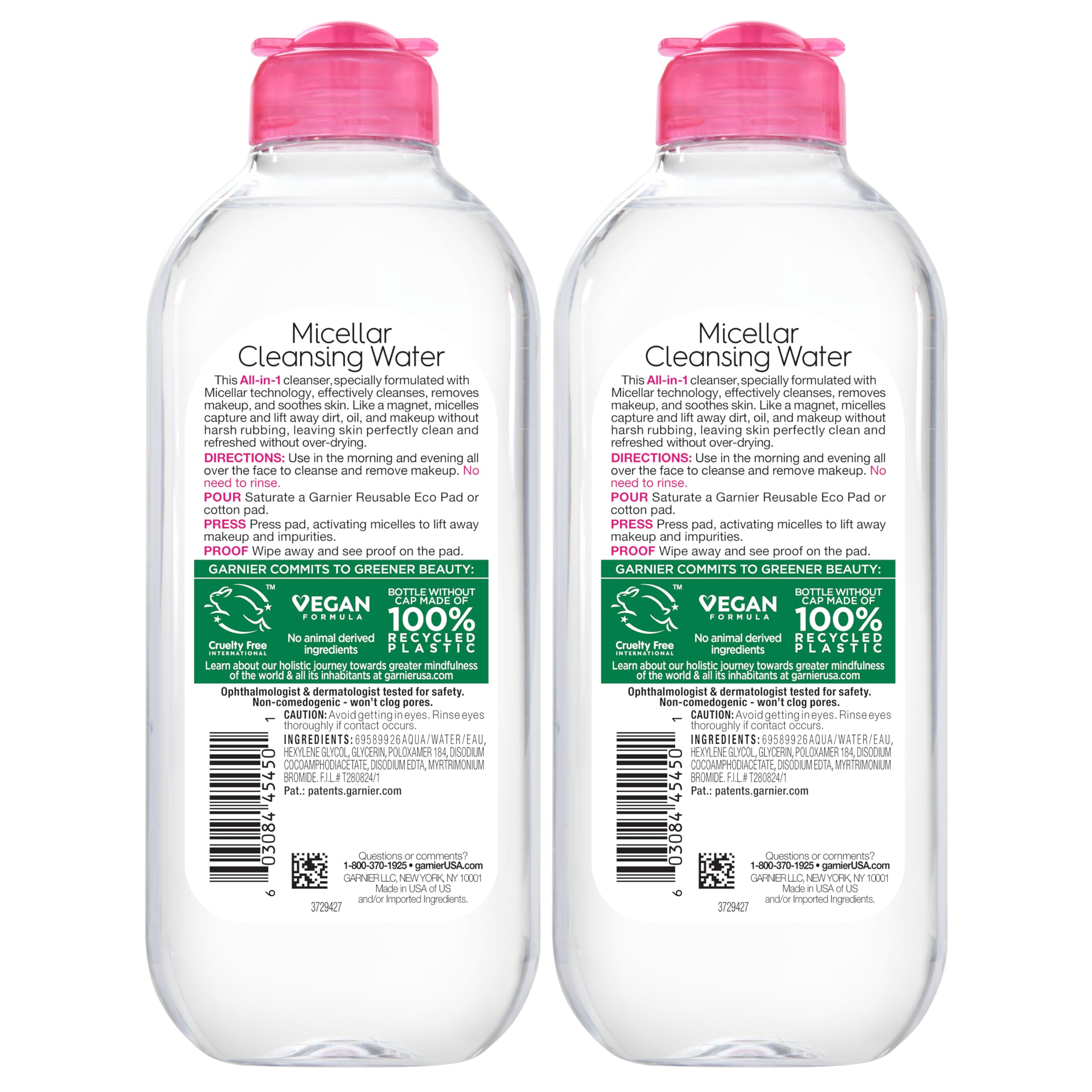 Garnier Micellar Water finish leaves a matte, natural look on skin after use.