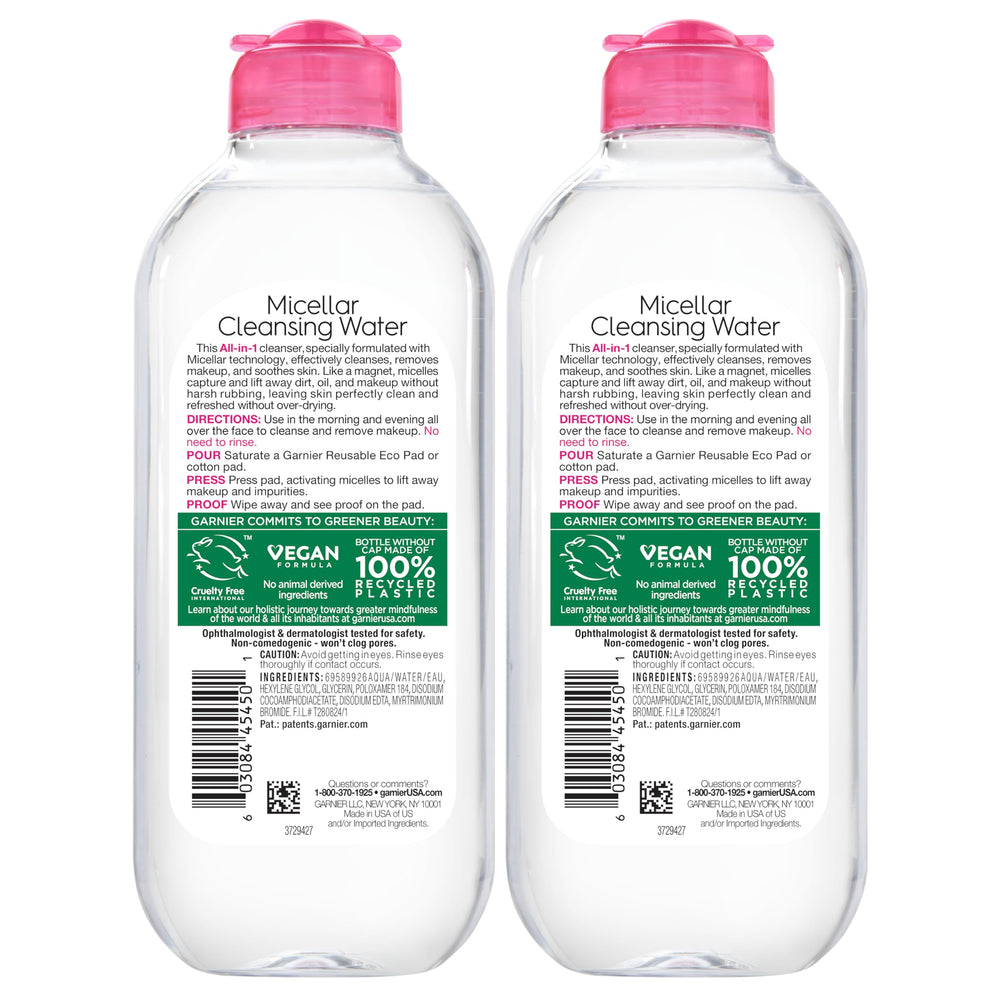 Garnier Micellar Water finish leaves a matte, natural look on skin after use.