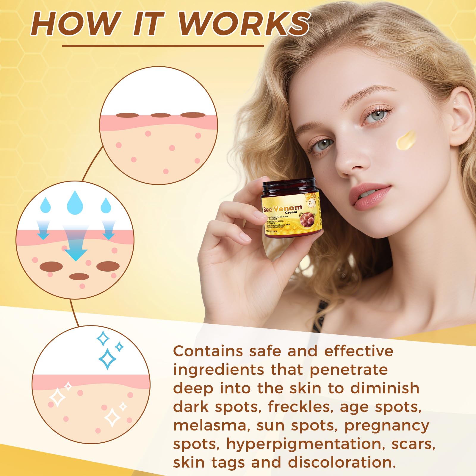 GARPGONA Bee Venom Cream application on hands demonstrates easy daily use