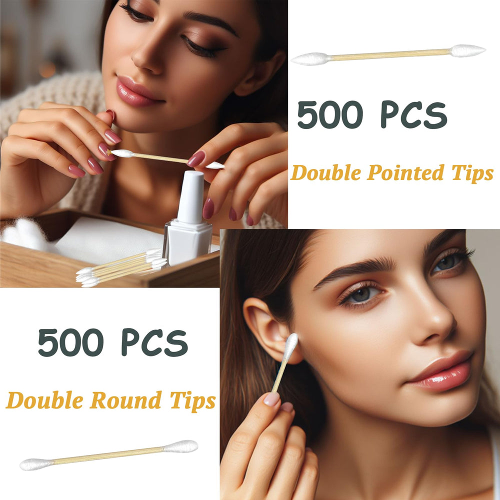 Garrelett round-tip swabs in closeup demonstrate gentle makeup and ear care