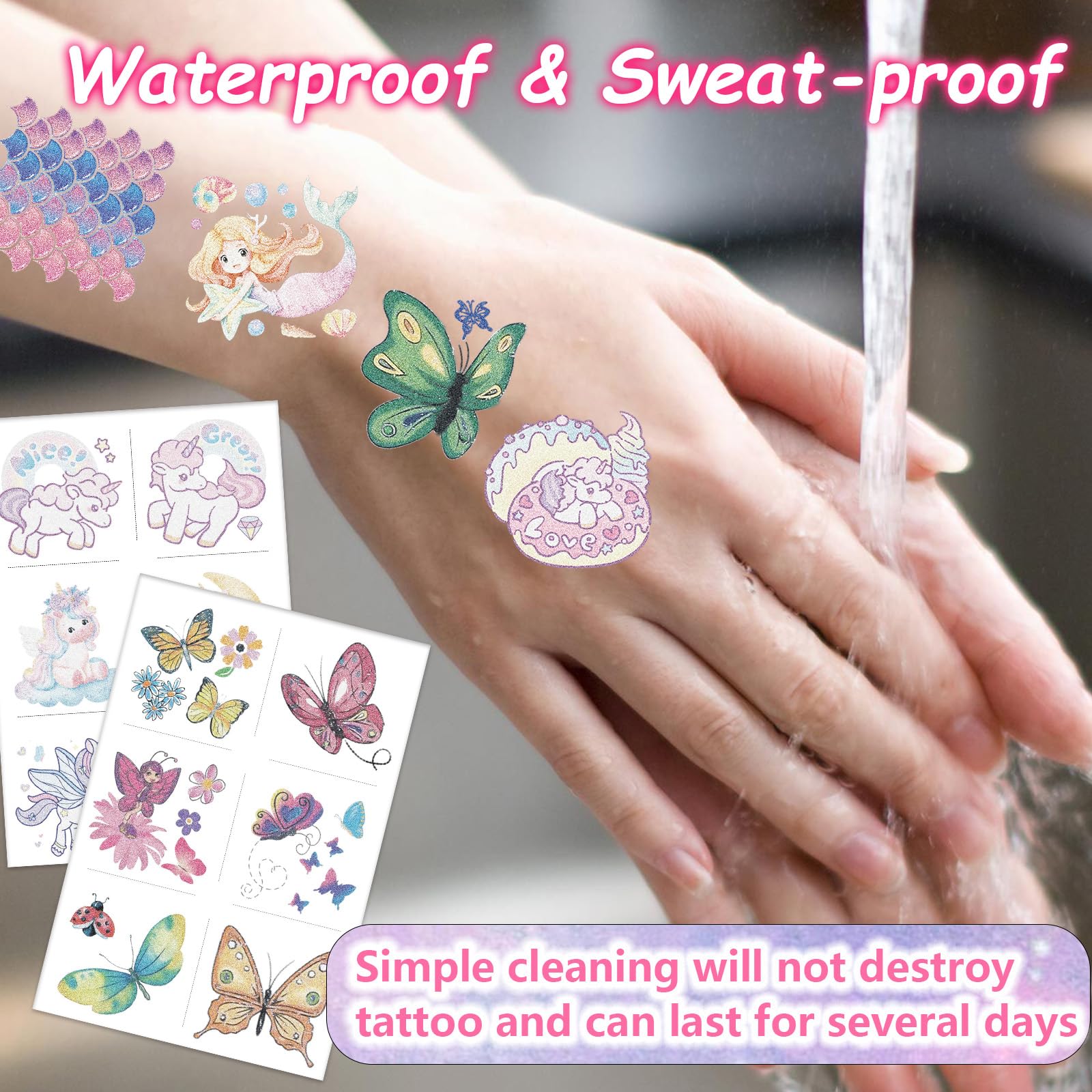 Tatuajes para fiesta Garsellen, ideales como regalo o decoración de cumpleaños.