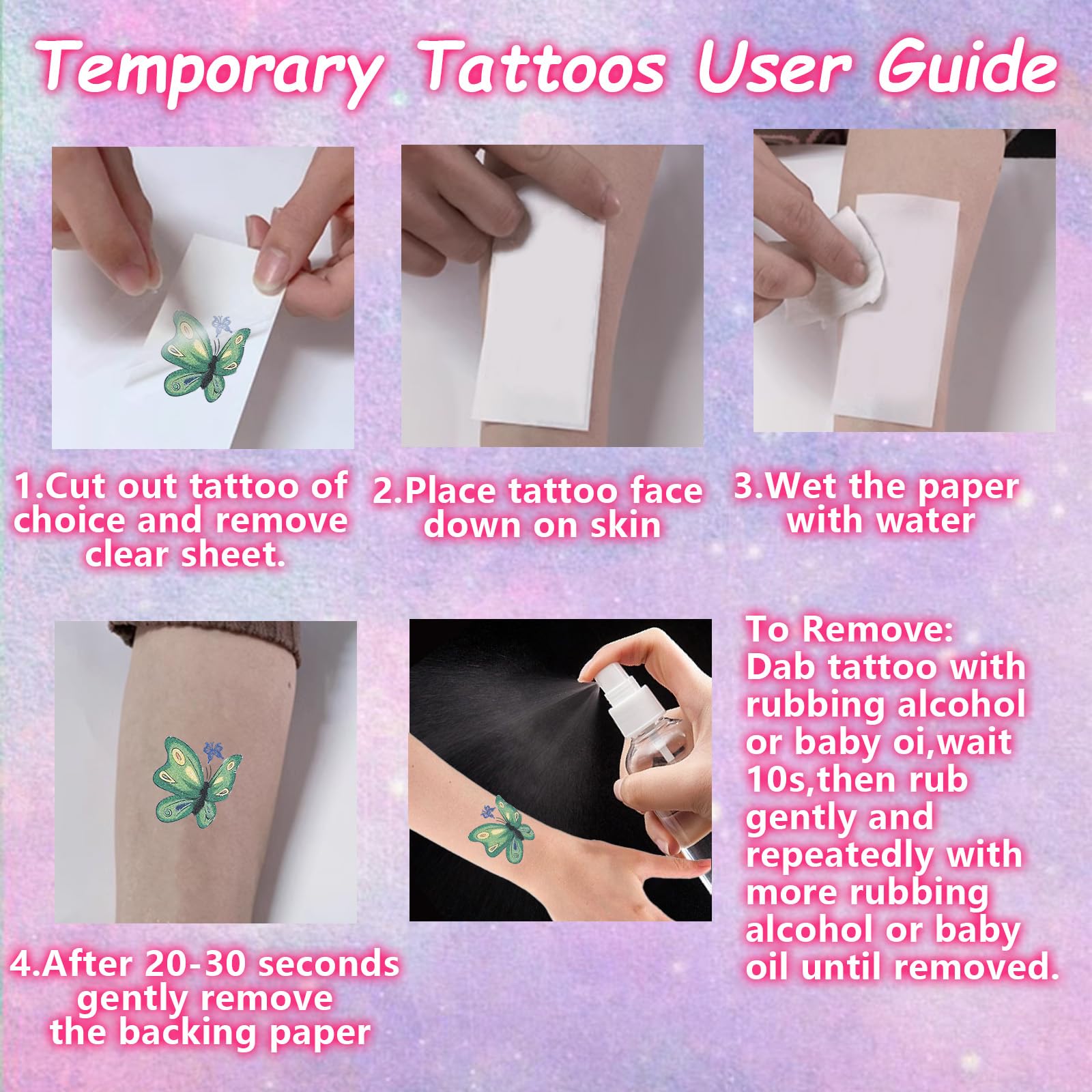 Tatuajes Garsellen para proyectos de manualidad, decoran mochilas y botellas.
