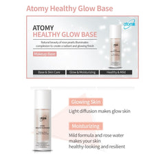 GASHINA STORY Atomy Healthy Glow Base swatches reveal natural radiance for quick touch-ups.