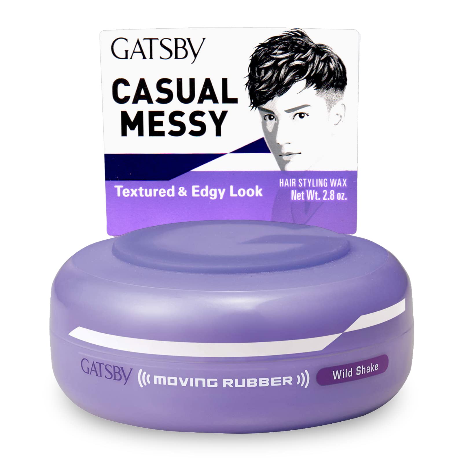 Gatsby Moving Rubber Wild Shake bottle pour shows strong hold for textured short hair.