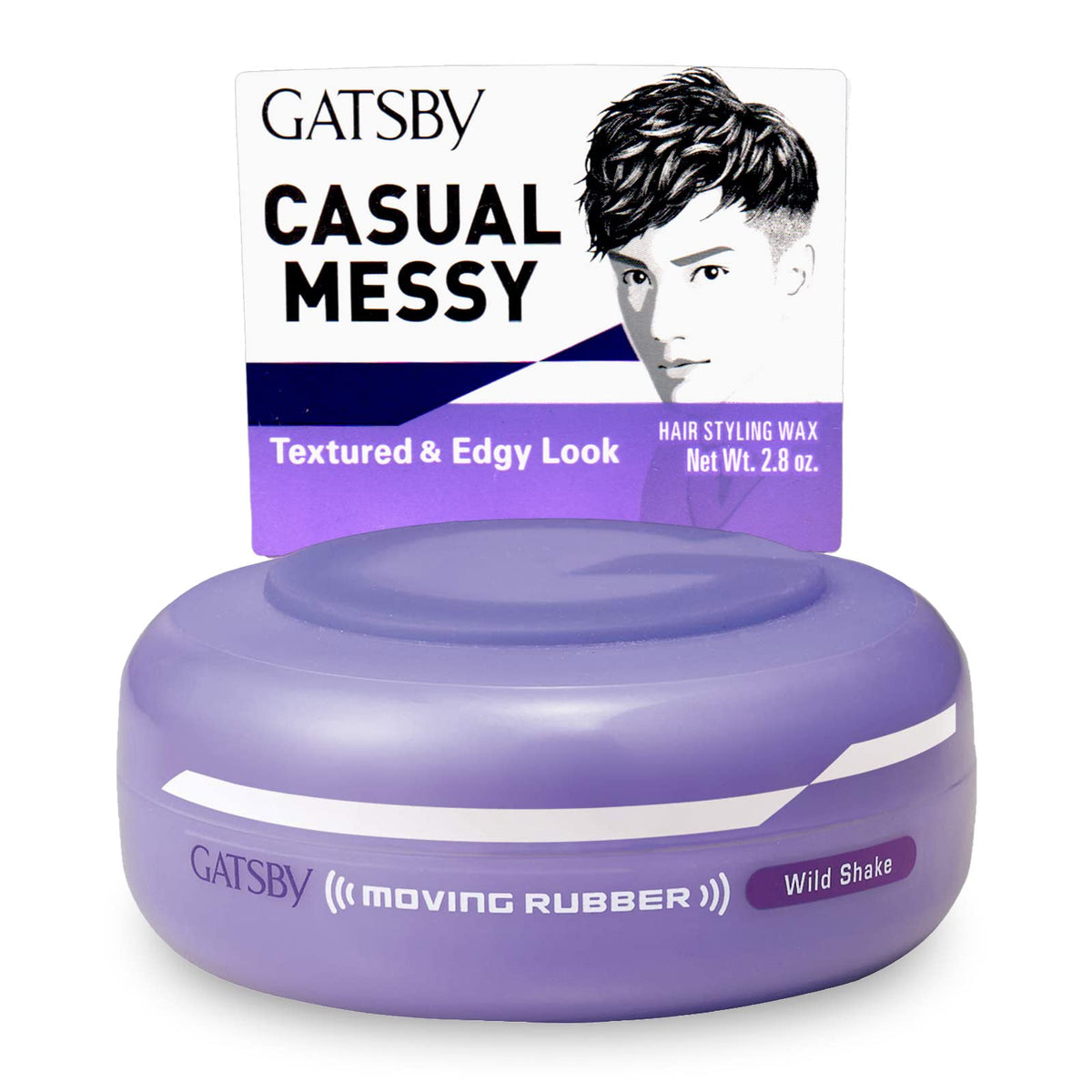 Gatsby Moving Rubber Wild Shake bottle pour shows strong hold for textured short hair.