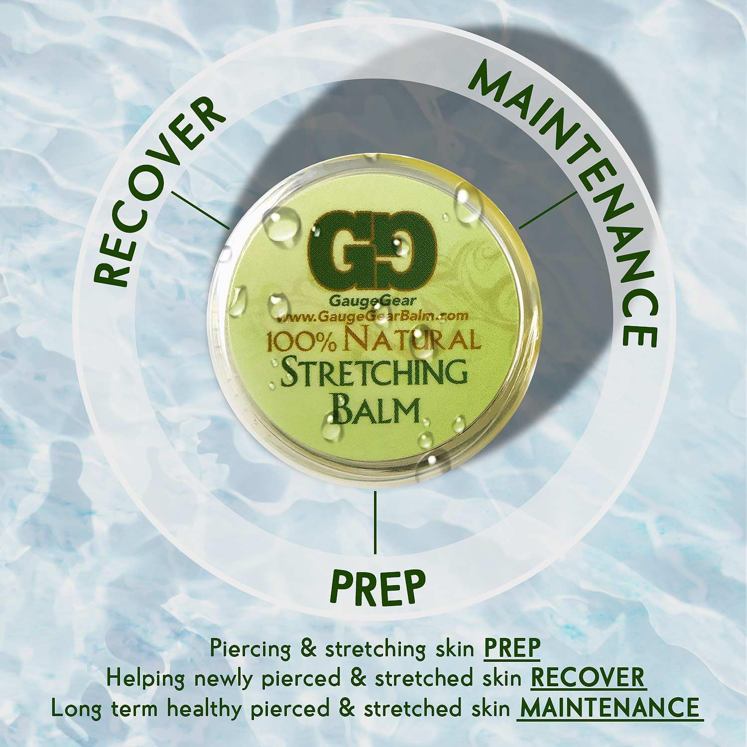 Gauge Gear balm application swirl; shows creamy texture for comfortable prep.