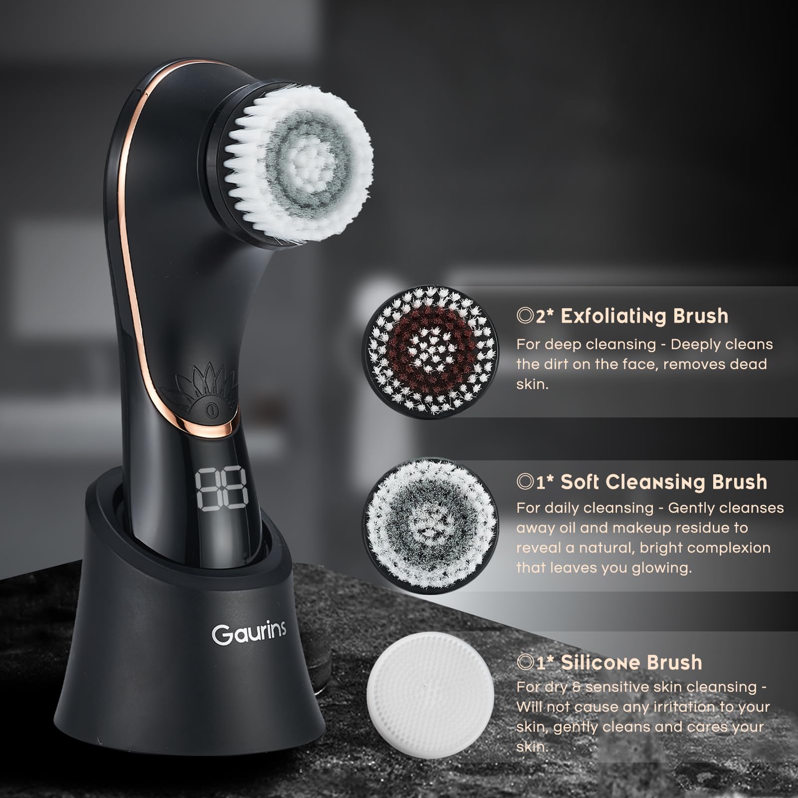 Gaurins ipx7-waterproof-shower-use demonstrates safe in-shower cleansing and convenience.