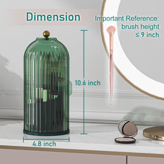GAXmi makeup brush holder with 360 rotating base lets you grab brushes in seconds.