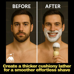 G.B.S natural 3 oz soap delivers long-lasting lather for a smooth shave.