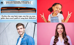 GBS GENTS 7 Inch tortoise hair comb for dry hair and precise styling
