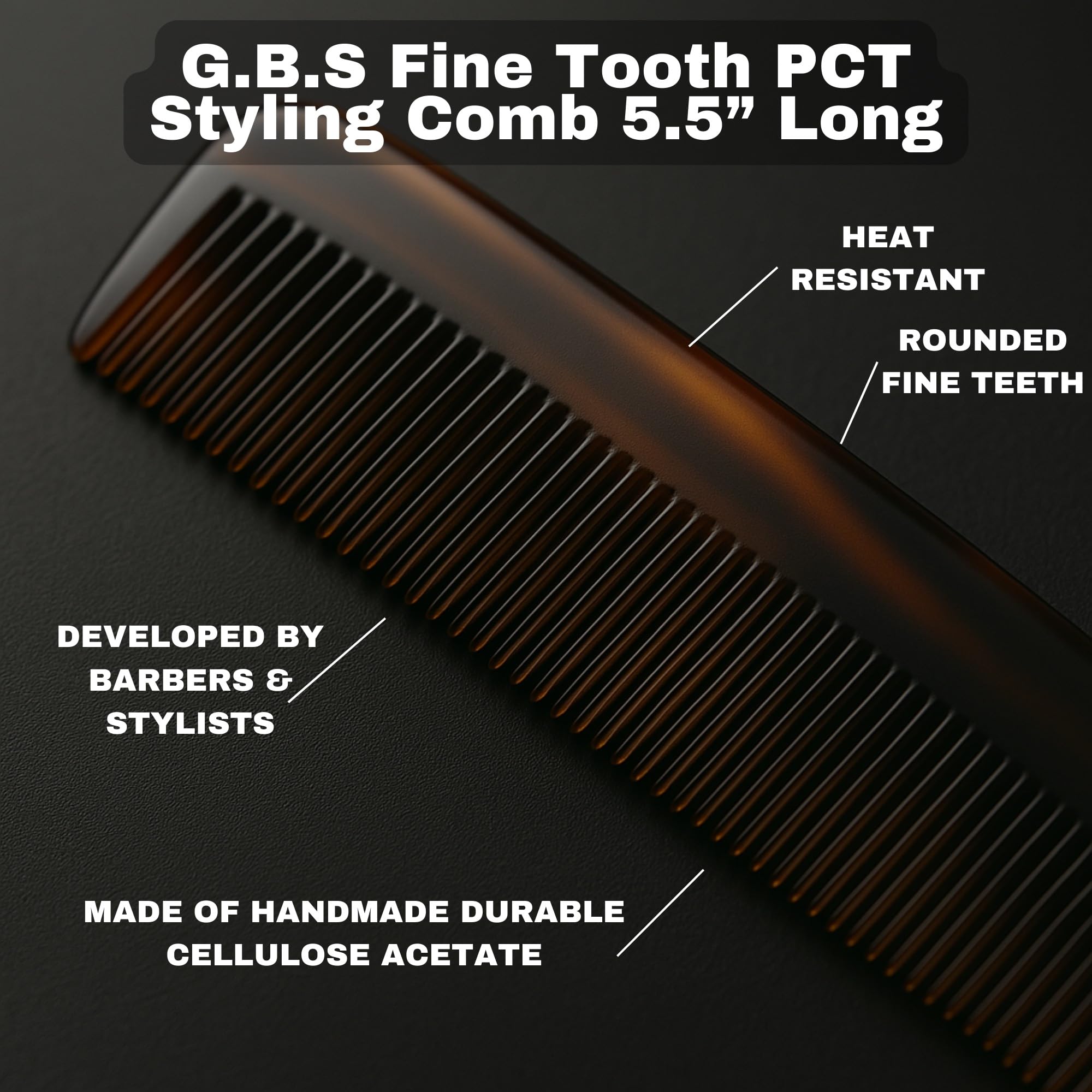 G.B.S GENTS PCT tortoise-shell design adds timeless elegance to grooming tools.
