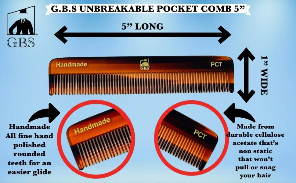 G.B.S GENTS PCT travel-kit ready, compact comb for grooming anywhere.