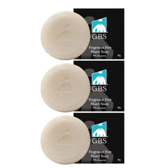G.B.S GENTS shaving soap set packaging close-up highlighting natural formula